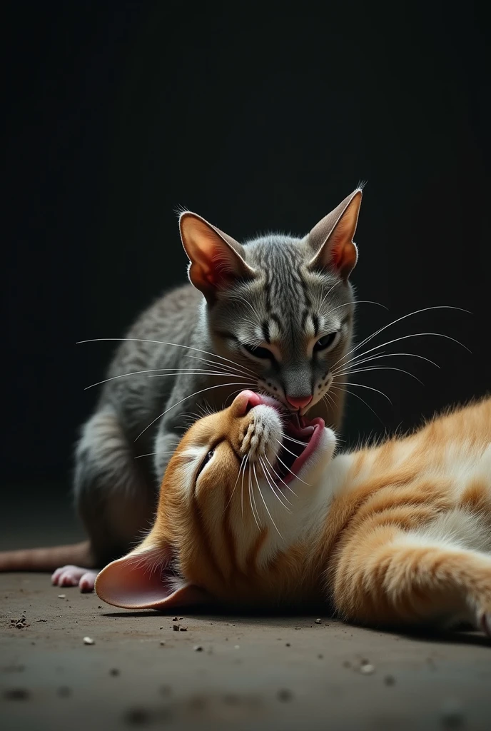 A mouse eating a cat