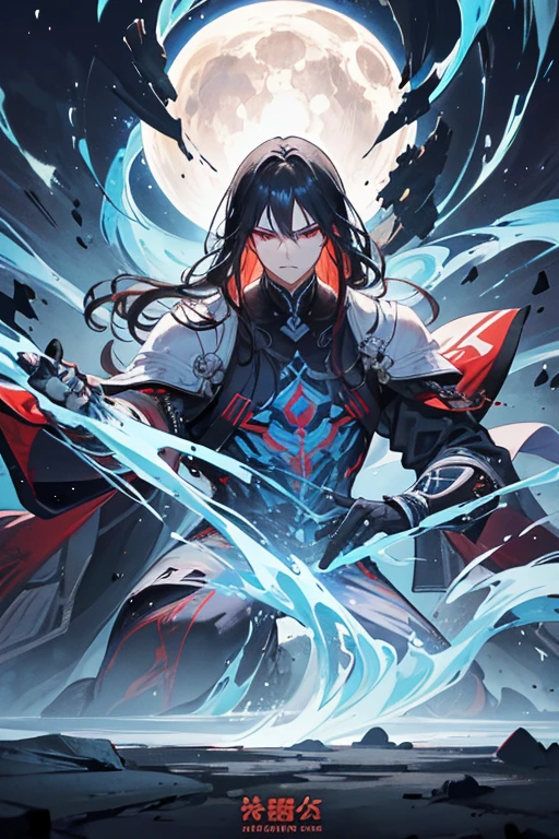 Create a powerful and intense illustration of Cheon Yeo-Woon, the protagonist of *Nano Machine*. Depict him in his traditional martial arts attire, with his dark, flowing hair and sharp, determined eyes. His expression should be calm yet menacing, reflecting his immense strength and intelligence. Surround him with a subtle, glowing aura of nanotechnology, with tiny, intricate digital patterns flowing around his body, emphasizing the advanced nano machines within him. The background can feature a dark, mountainous landscape or an ancient martial arts temple, adding to the sense of mystery and power. The overall style should be detailed and dramatic, capturing both the futuristic and traditional elements of the story.