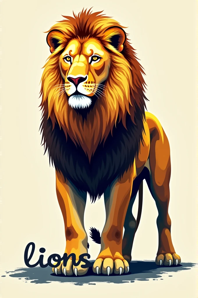A lion that says lions below
