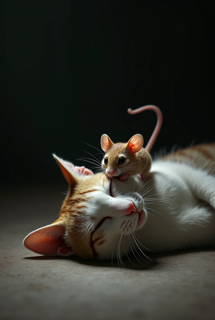 A mouse eating a cat