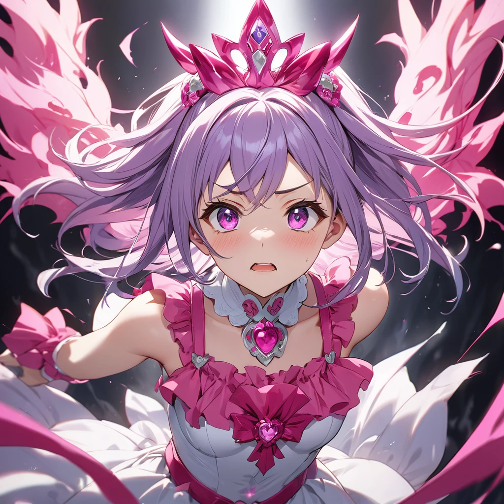 ((Highest quality)), ((masterpiece)), (detailed), （Perfect Face）、A woman falls into evil. A bad end. Pretty Cure&#39;s bad end beauty.