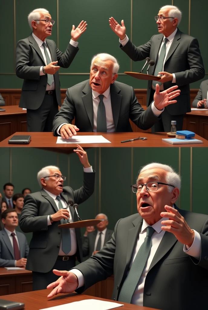 (masterpiece), best quality, side view (((old man in suit shakes hands with nude naked young girl))) who has blue eye and blue eye and medium breast and nipple and thigh and brown bob hair and earring and wristwatch and necklace , classroom setting, suitcase in background, male students in the background, tv camera in the background,