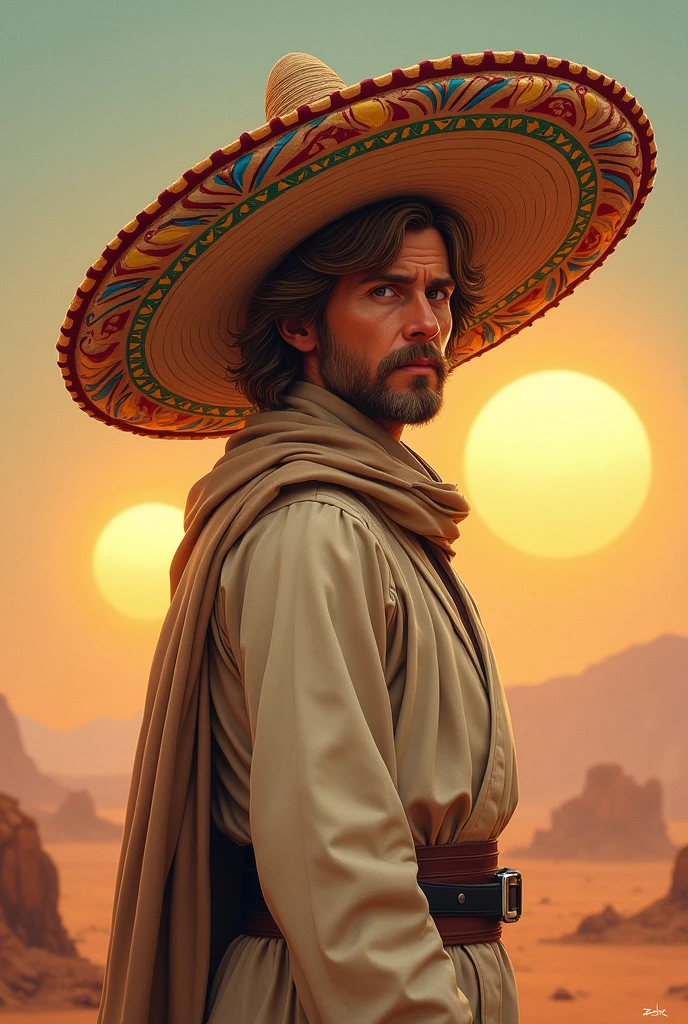 Luke Skywalker wearing Mexican Sombrero