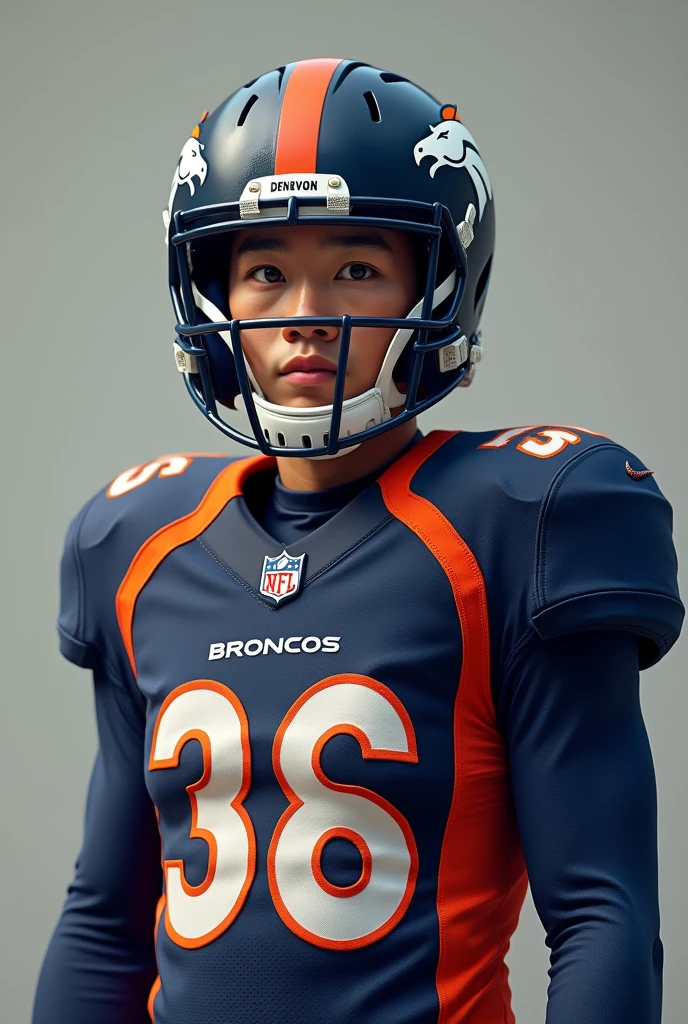 Um chines com o bone do denver broncos