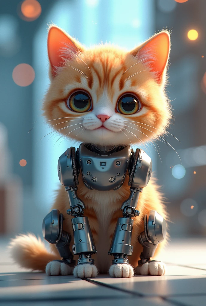 Cute cat with Android