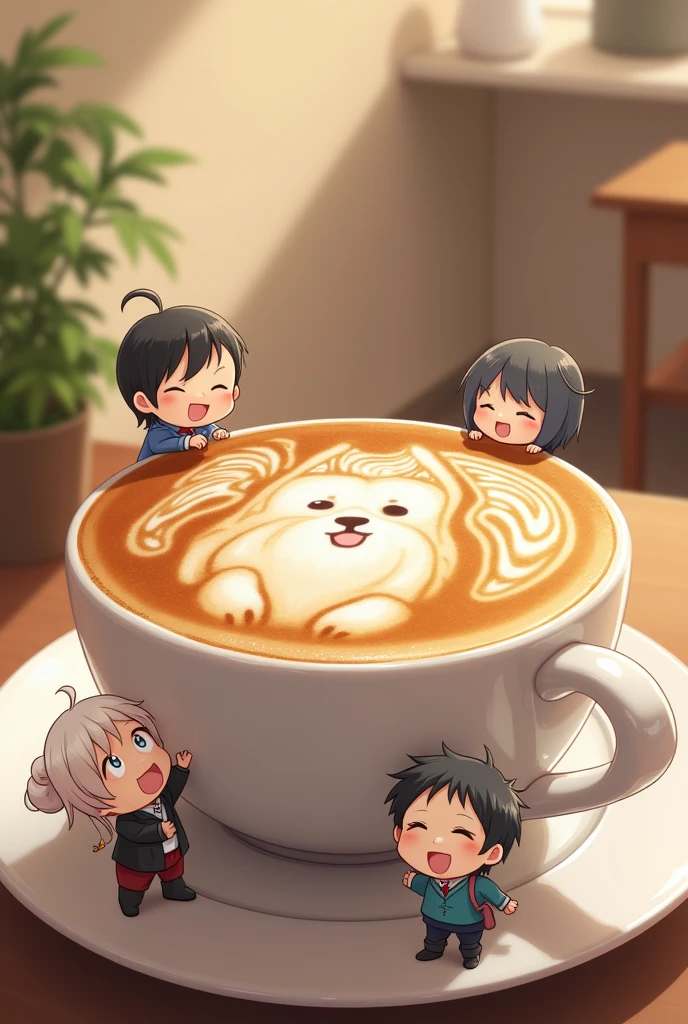 Chibi Characters x Latte Art、dog