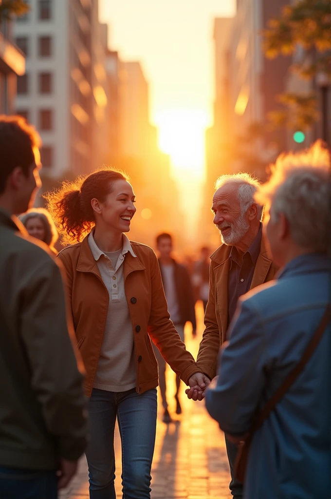 People saying good morning to each other in the morning