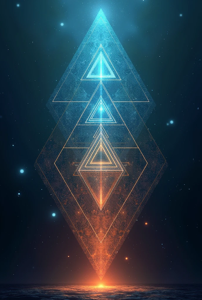 A series of interlinked triangles forming a stepped pattern, representing a sequence of mana flows and increased stability.