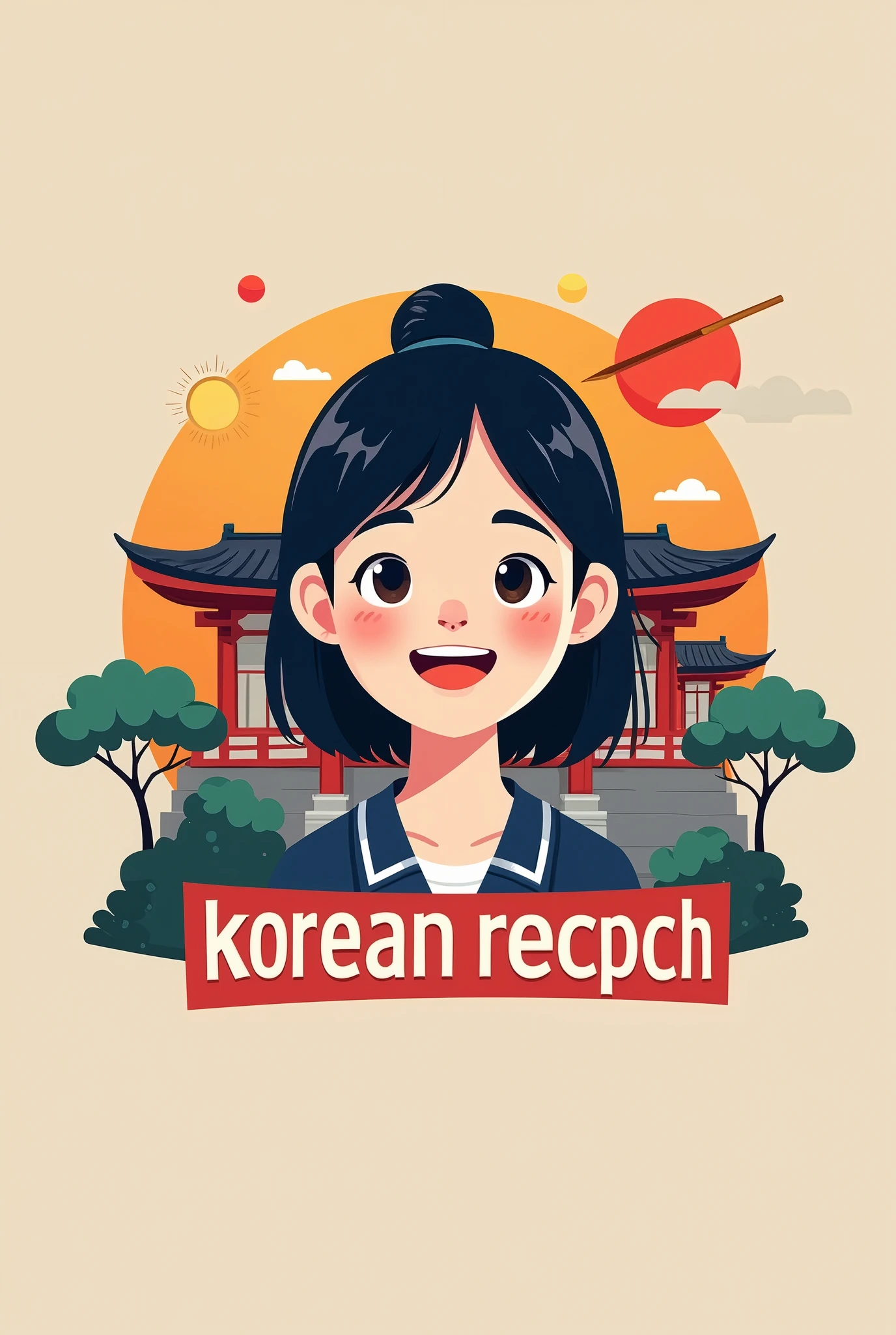 I want you to create logo for my YouTube channel under the name of “Korean recapch”