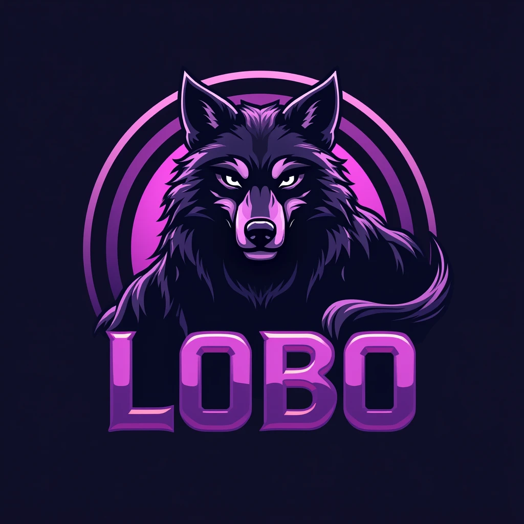 Logo of a team called "Elite Lobo" highlighting the purple color and being in a circumference