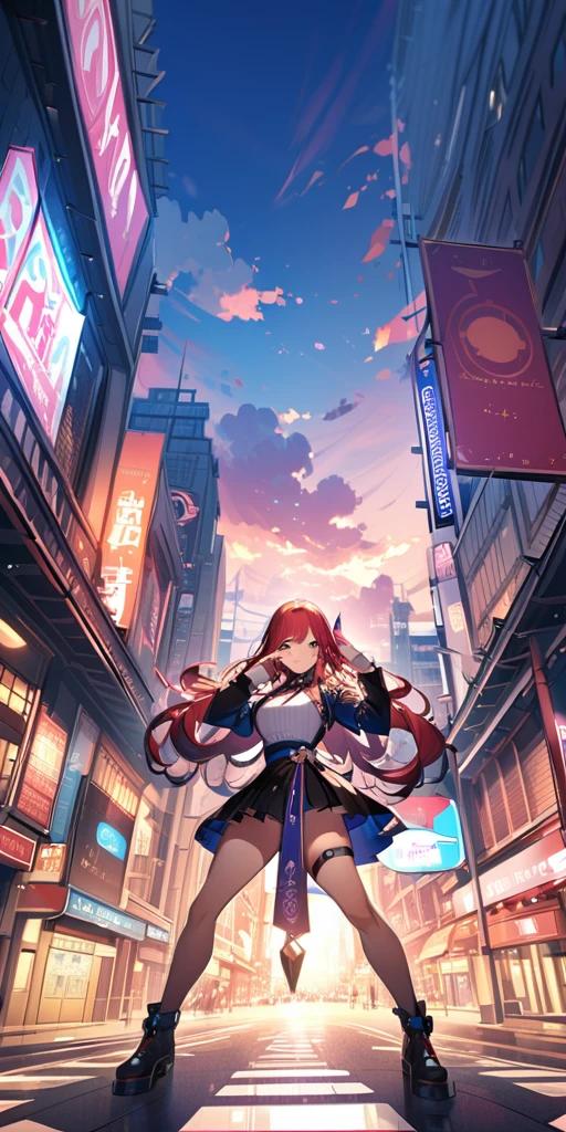 ((Highest quality、masterpiece、Anime Style、Highest quality、High resolution、8k、detailed、ultra-detailed:1.3))、Long legs、Sharp focus:1.2, Beautiful woman with perfect figure:1.4、(smile:1.2), double eyelid、30-year-old woman、Sexy pose、((((Shut your mouth.、One Woman、ワンピース:1.5)))),The background is tokyo