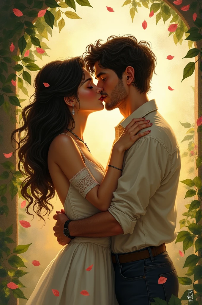 Nua woman kissing her boyfriend without much reason