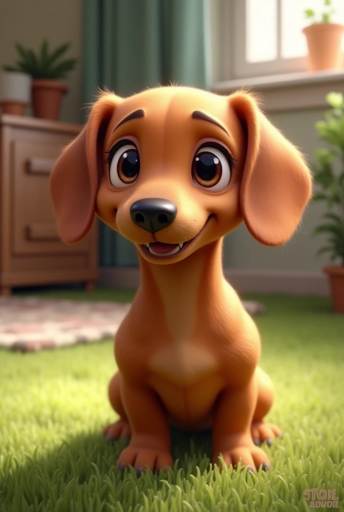 Generate a brown dog with a dachshund 