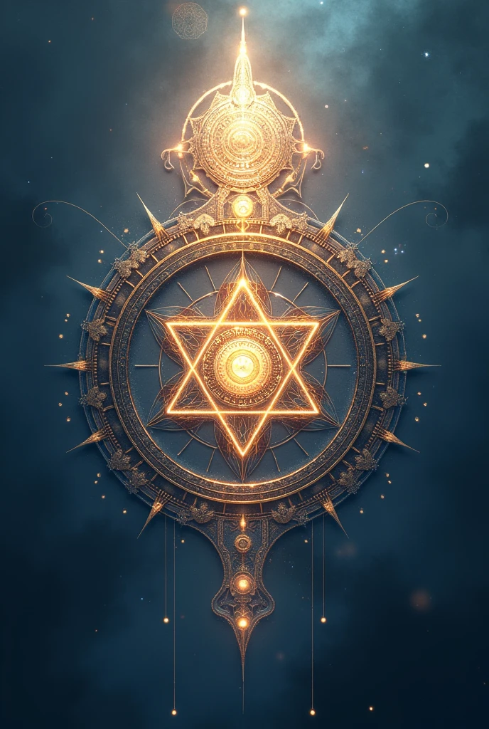 A complex, multi-layered sigil with elaborate designs, radiant with divine light, symbolizing ultimate mana mastery.