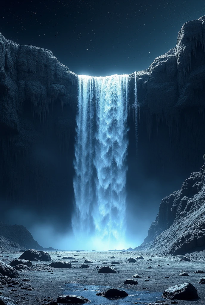 Image of waterfall on the moon