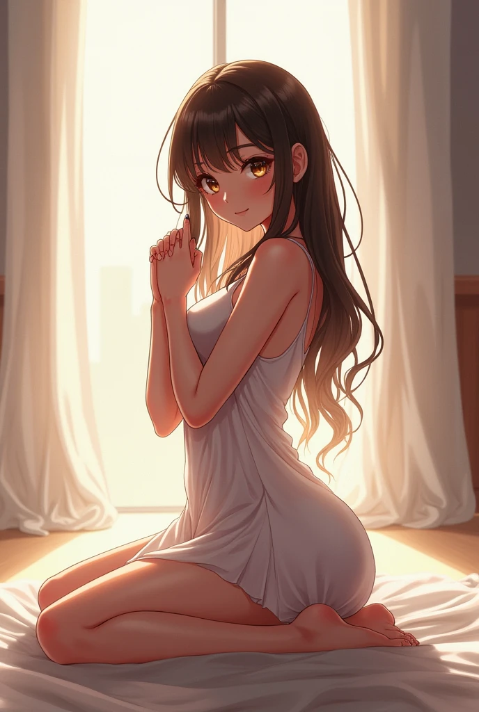 anime girl  doggy style  kneel 