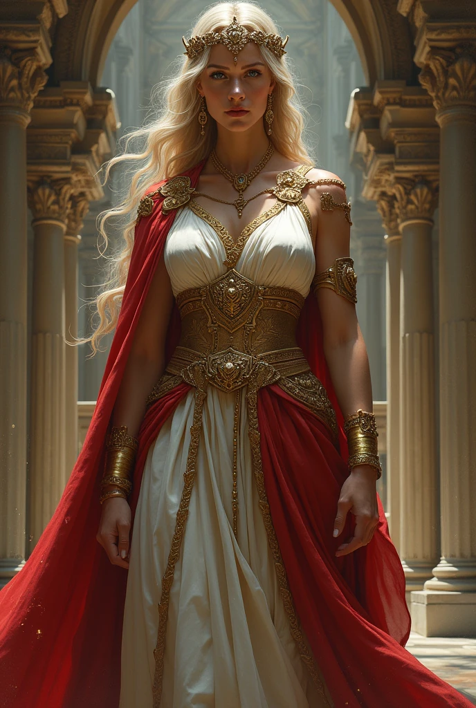 goddess of justice without the blindfold and mouth covered