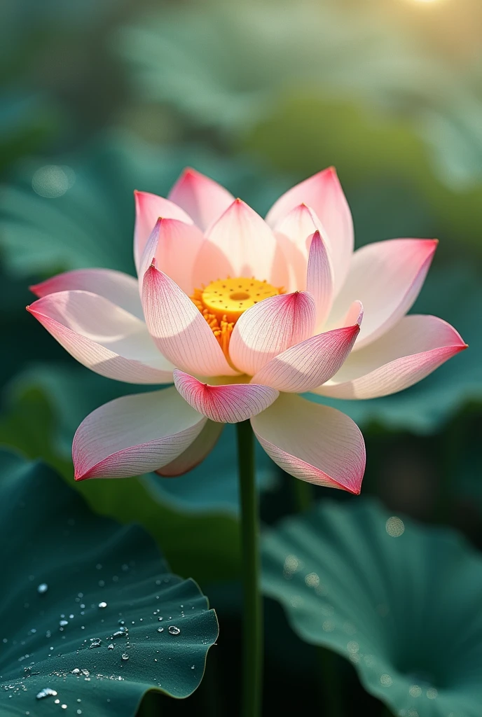 Create a cover for a makeup magazine that looks decent, and that has the elegant aesthetics of a lotus flower with the name lotus glow with pastel pink and pastel green in addition to dark moss green, and it is really really elegant 
