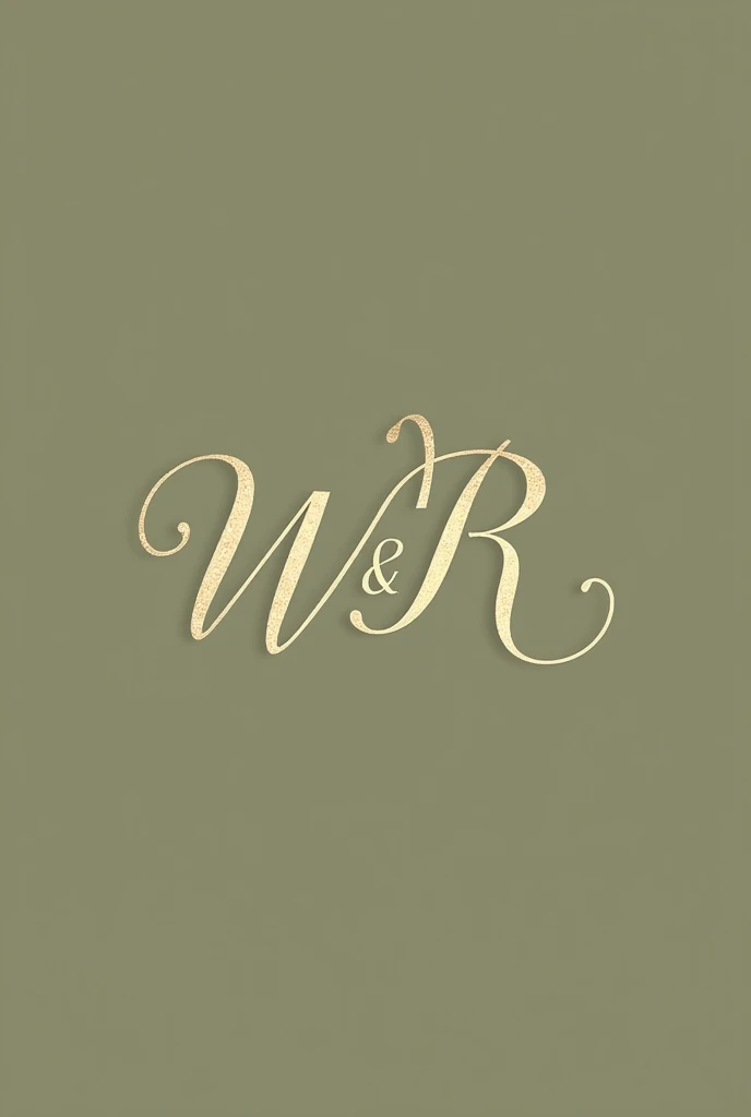 W and R initials logo minimalist olive green with gold romantic wedding