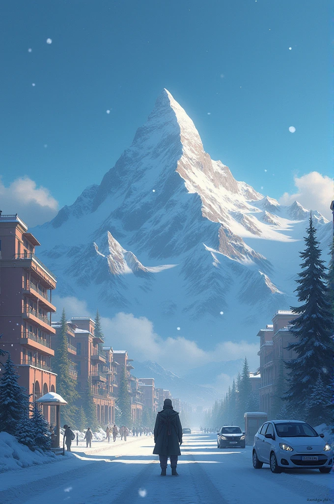 An image referring to this poem:
evening. Este invierno vagabundo lleva las alas entumidas and heladas. El gran Andes andergue al inmenso azul su blanca cima. The snow falls in flakes, its transparent roses crystallize; in the city, los delicados hombros and gargantas se abrigan; ruedan and van los coches, cheerful pianos sound, the gas glows; and, si no haand un fogón que le caliente, He who is poor, strips