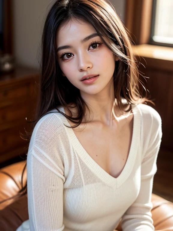 (Highest quality,High resolution,masterpiece:1.2),Very detailed,(Realistic,photoRealistic,photo-Realistic:1.37),Sharp focus,Vibrant colors,Beautiful attention to detail,Beautiful lip detail,Long eyelashes,Hair blowing in the wind,Rosy Cheeks,soft smooth skin,Natural eyebrows,Glowing eyes with exquisite detail,Slight redness in the face,A warm and inviting smile,Fine lashes with volume and length,Sparkling eyes,studio lighting bathed in sunlight,A faint atmospheric haze,Delicate shadows on the face,Perfect skin texture,expressive face,Lively expressions,Captivating Gaze,Pure joy and happiness radiating from their eyes and faces, Backlight, A small Japanese junior idol, Fluffy sweater, ((Dynamic Angle, Physically Based Rendering)),Colorful autumn leaves、Full Body Shot、
information