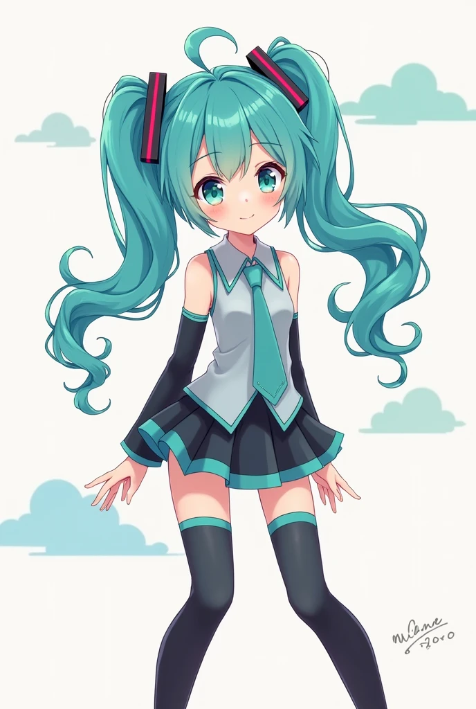 Hatsune Miku with short hair、Looking at this、2D