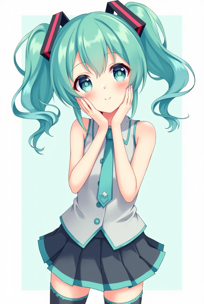 Hatsune Miku with short hair、Looking at this、2D
