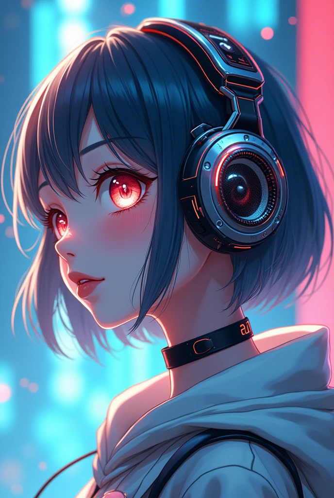 Generate an anime girl with a speaker head