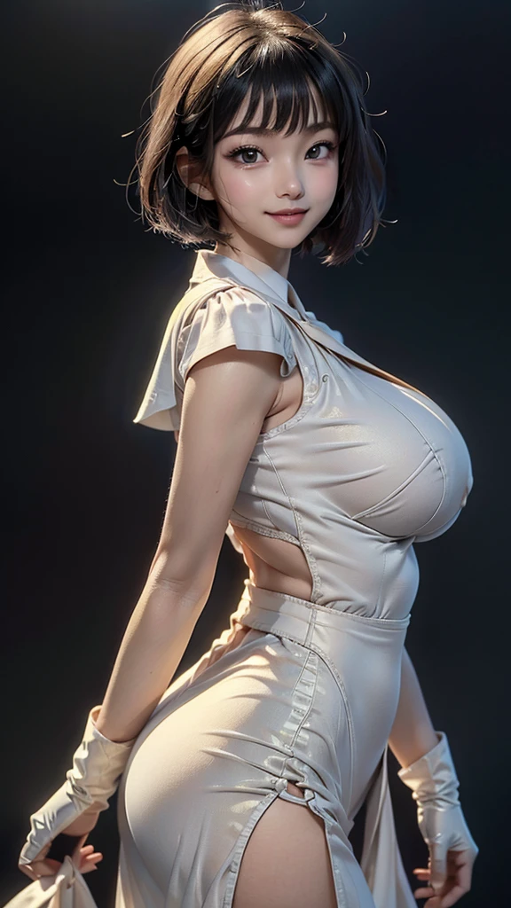 1 female,(Practical,Practical:1.5),(masterpiece),(best quality:1.4),(ultra HD:1.2),(Original Photography:1.2),(Clear focus:1.3),(Face Focus:1.2),Japanese Girls,business attire,(young :1.1),(a happy expression:1.5),(Furry Cut:1.6),(Pretty Face:1.7),(beautiful clothes,Attention to detail:1.4),(Japanese girl breasts professional photo, (: 1.3), (Open your heart),Short, thin hair, (Both sides up), (Simple Gray background: 1.6), Brilliant golden light, rest, (Large target), Beautiful and delicate eyes, (Lovely),masterpiece, best quality, 1 Girl,tsukino usagi,Gray background, Gloves,Sailor Moon、whole body、
