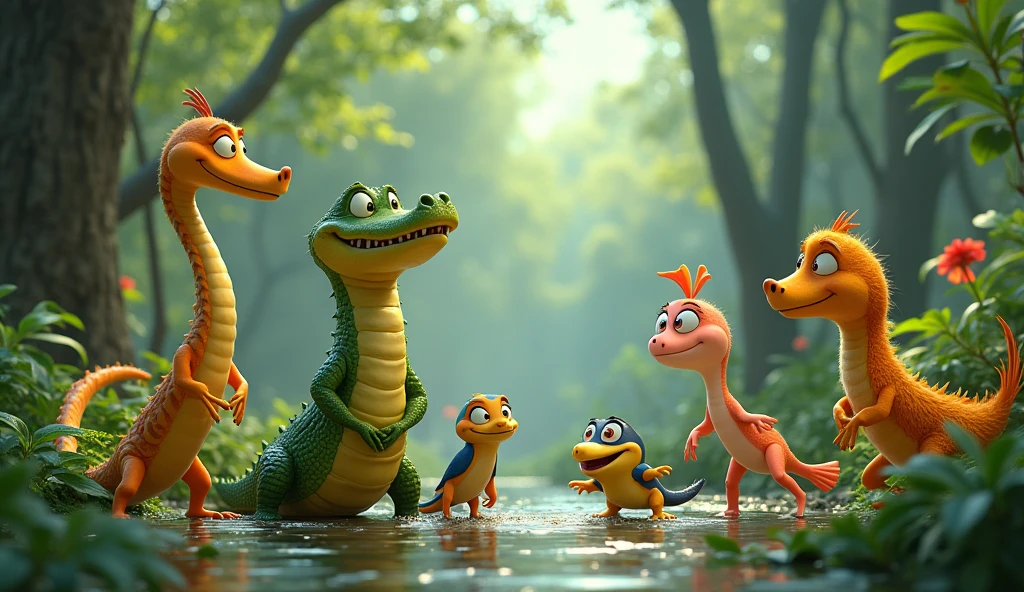 Disney Pixar Animal Adventure: Meet Your New Friends CHILDREN'S ANIMALS WITH CHILDREN Brazilian animals including various characteristics (mammals, reptiles, birds, Pisces, Amphibians). pantanal alligator fish snake