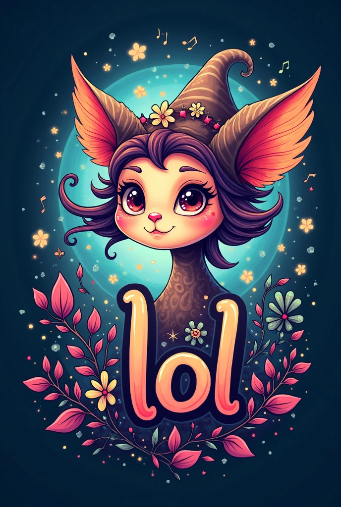 Music logo with fantasy name: lol