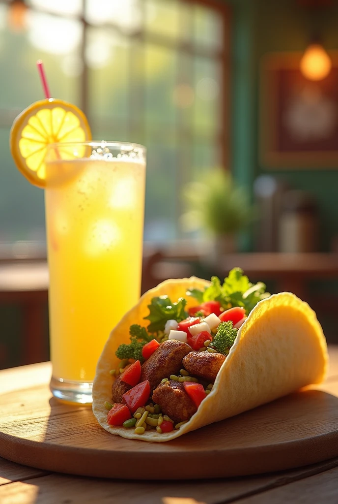 Taco and lemonade