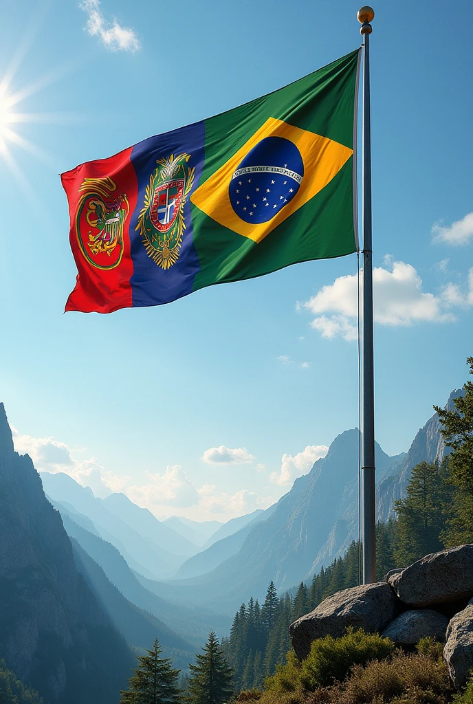 a flag that is the union of all the flags of the Americas