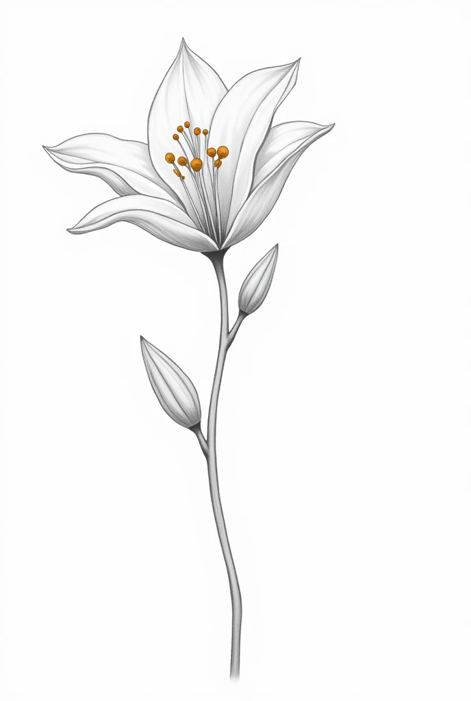 make a schematic of a flower like a drawing, show the anther and other parts, white background, 2D