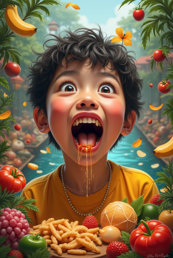 youth, Teeth, nghệ thuật, gold teeth, thức ăn, bread, vegetable, freshwater, open mouth wide, drooling, appetite,