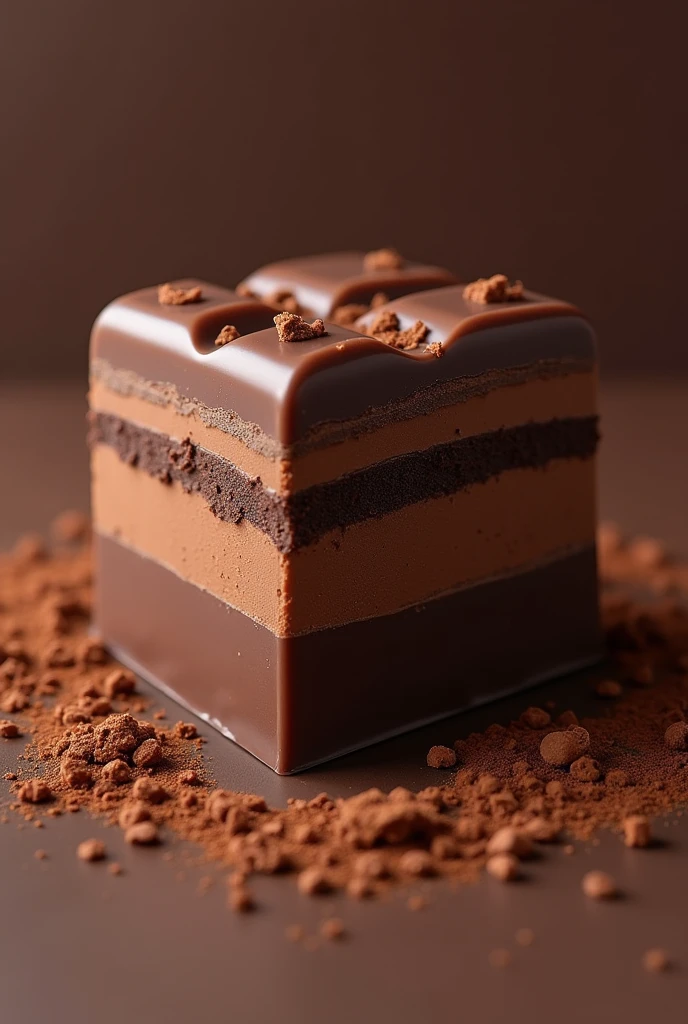 Create a chocolate that looks like it is layer by layer but is the one used to make the chocolate drink