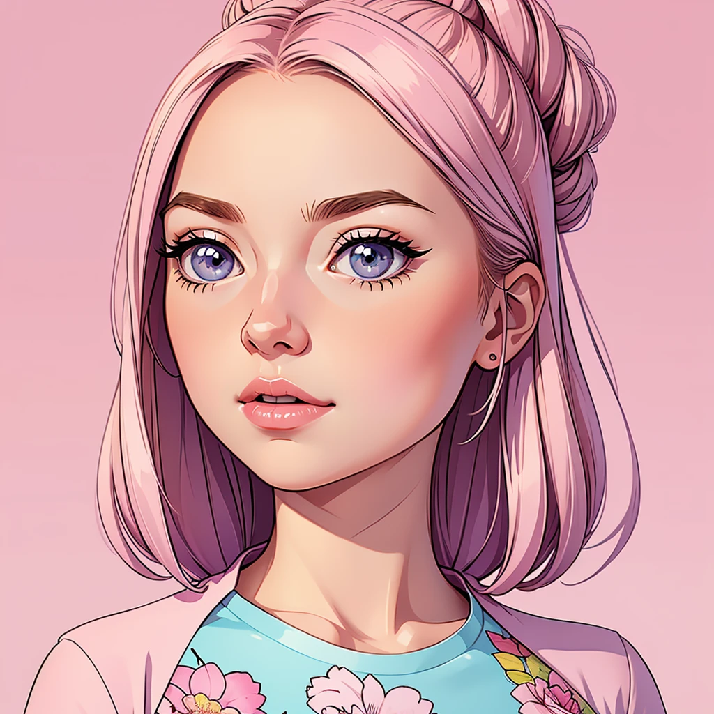 masterpiece, Highest quality, Portrait of one Amabie、pastel、cute、Flat 2D illustration、