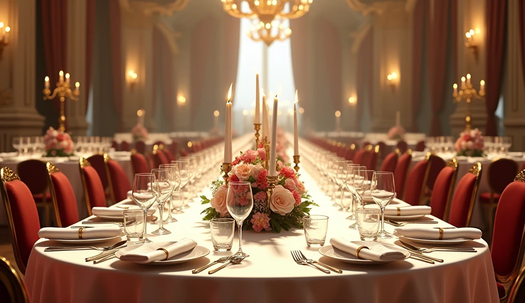 Image of a party table, but empty