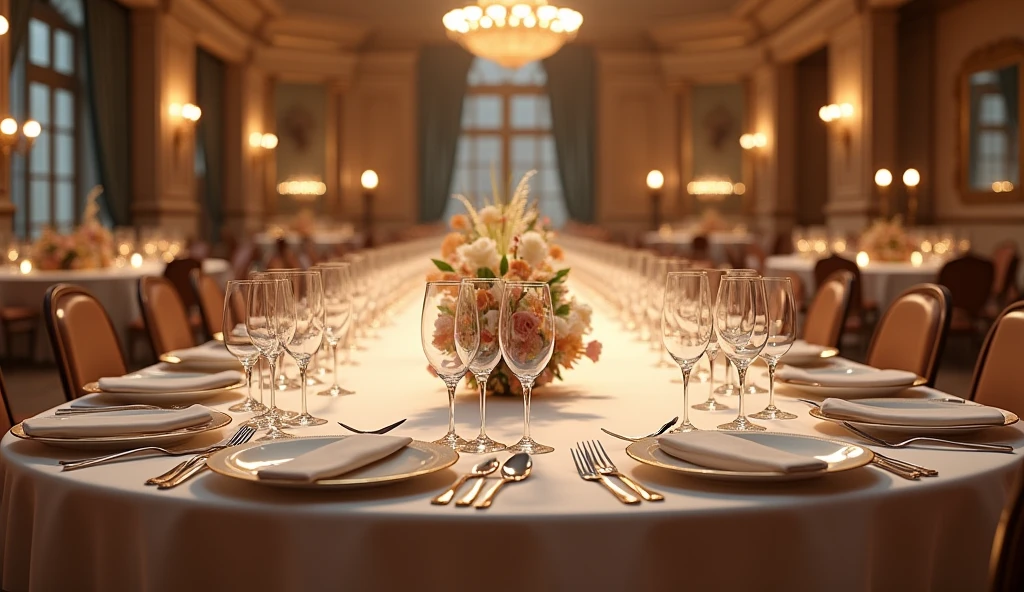Image of a party table, but empty