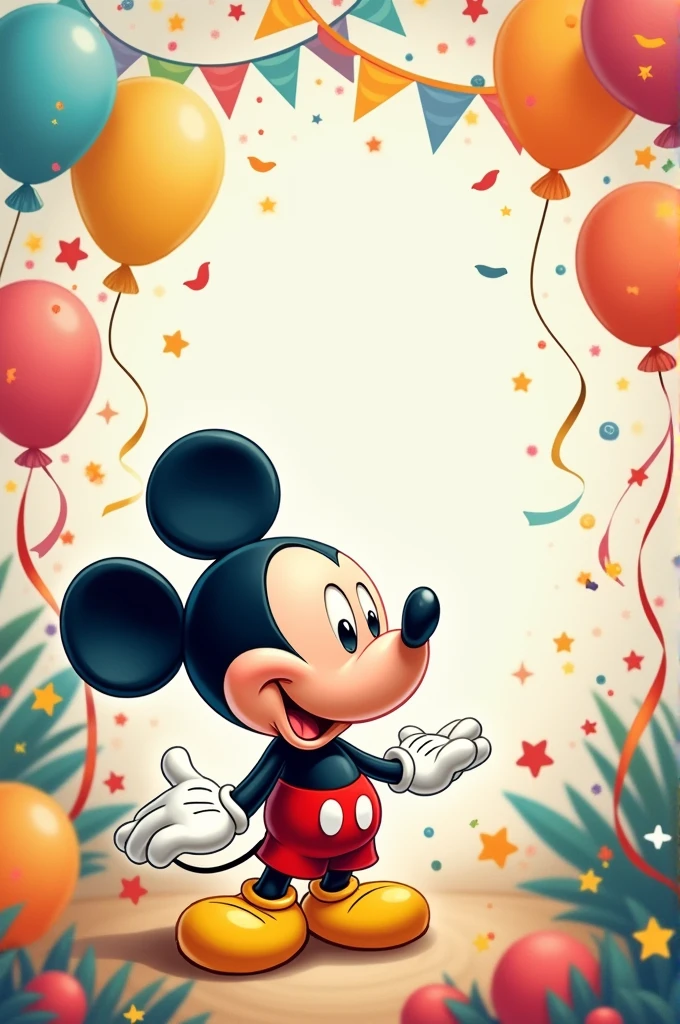 Mickey mouse background design for baby birthday