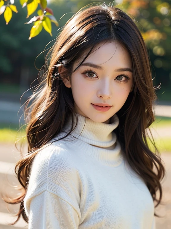 (Highest quality,High resolution,masterpiece:1.2),Very detailed,(Realistic,photoRealistic,photo-Realistic:1.37),Sharp focus,Vibrant colors,Beautiful attention to detail,Beautiful lip detail,Long eyelashes,Hair blowing in the wind,Rosy Cheeks,soft smooth skin,Natural eyebrows,Glowing eyes with exquisite detail,Slight redness in the face,A warm and inviting smile,Fine lashes with volume and length,Sparkling eyes,studio lighting bathed in sunlight,A faint atmospheric haze,Delicate shadows on the face,Perfect skin texture,expressive face,Lively expressions,Captivating Gaze,Pure joy and happiness radiating from their eyes and faces, Backlight, A small Japanese junior idol, Fluffy turtleneck sweater, ((Dynamic Angle, Physically Based Rendering)),Colorful autumn leaves、Full Body Shot、
information
