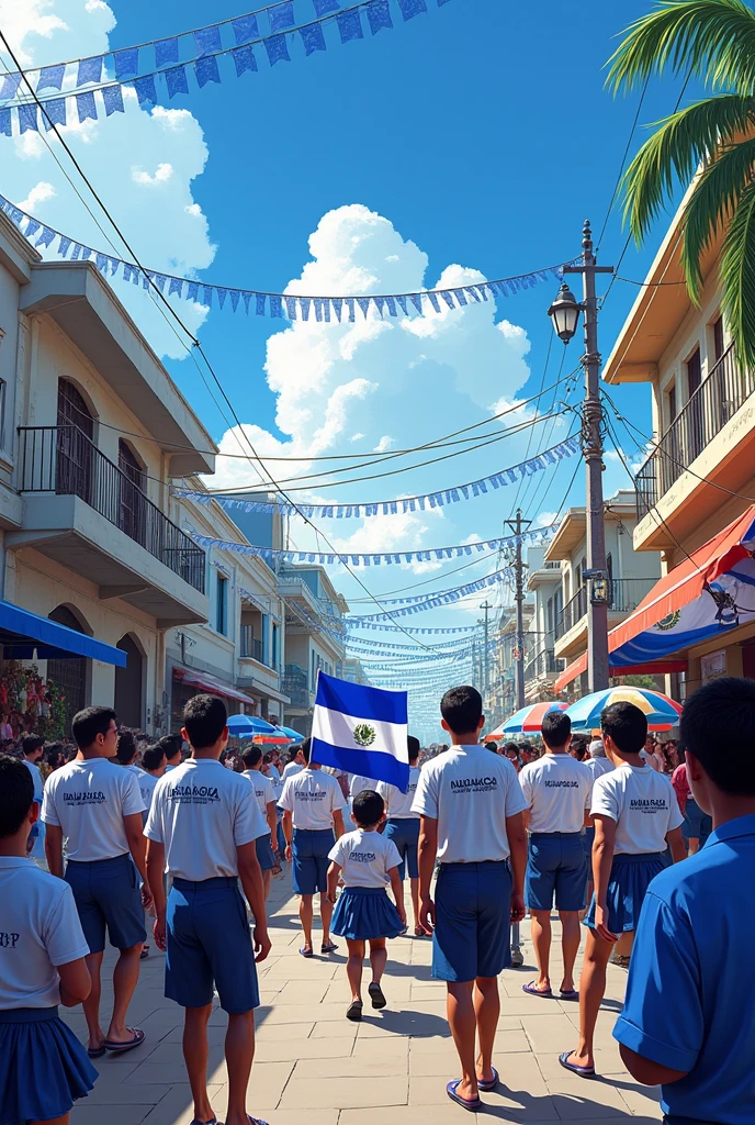 National holidays in Nicaragua, with blue and white details 