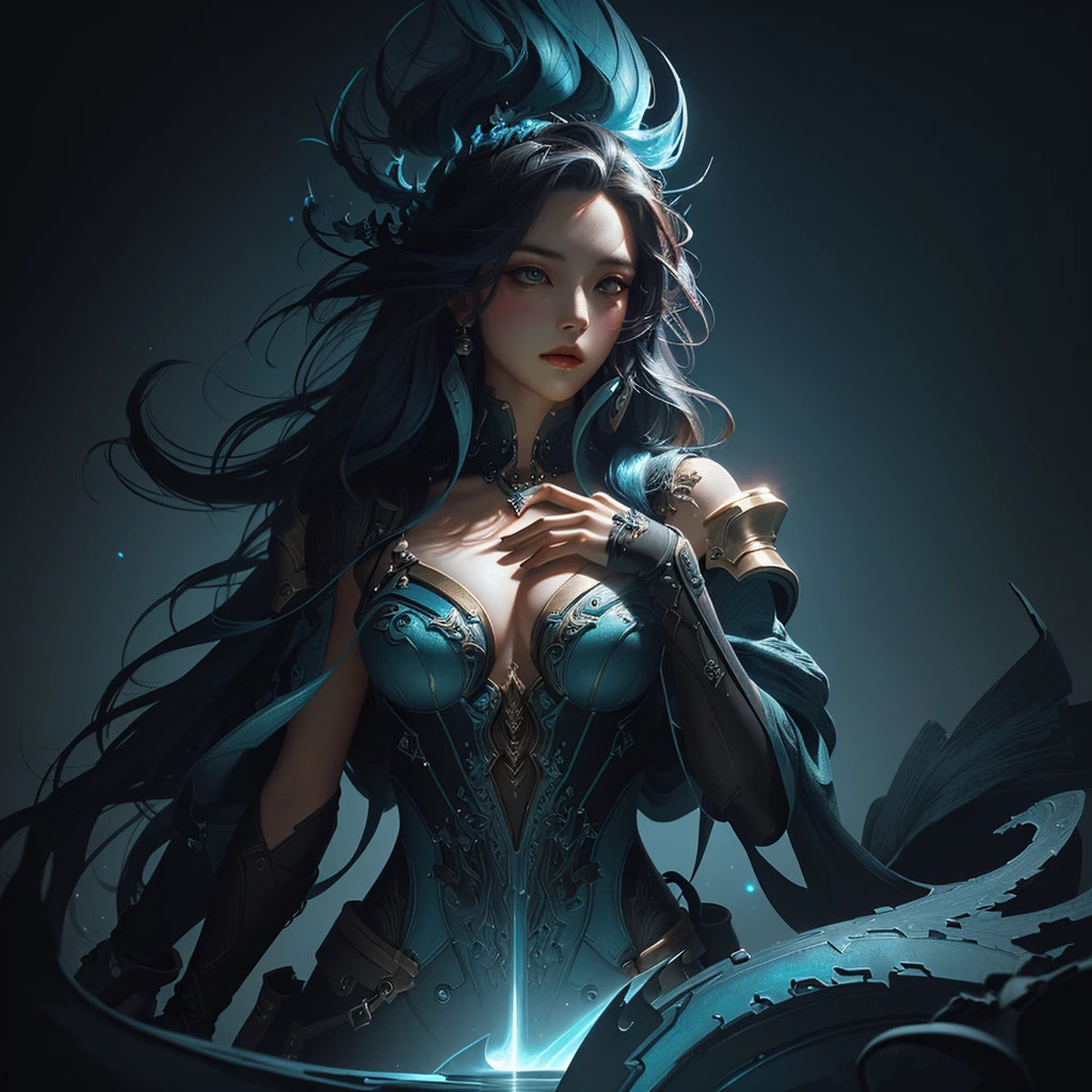 masterpiece, Highest quality, (Highly detailed CG Unity 8k wallpaper), (Highest quality), (Best illustrations), (Best Shadow), Absurd, Realistic lighting, (abyss), Beautiful sparkle, art:PeterMohrBacher,
