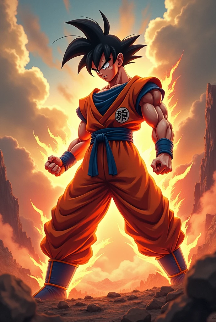 Genera un wallpaper de goku