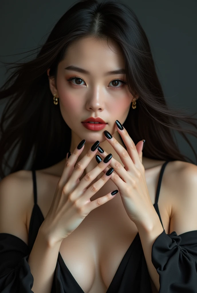 China showing her black toenails