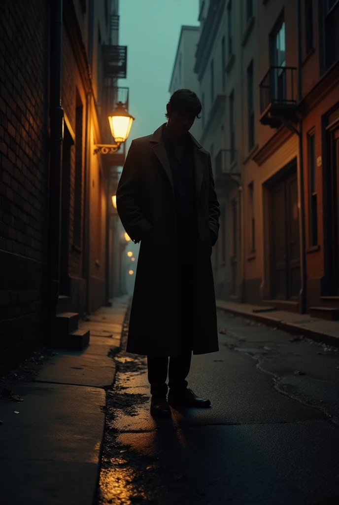 A man lurking in the shadows on the streets of the United States in 1970