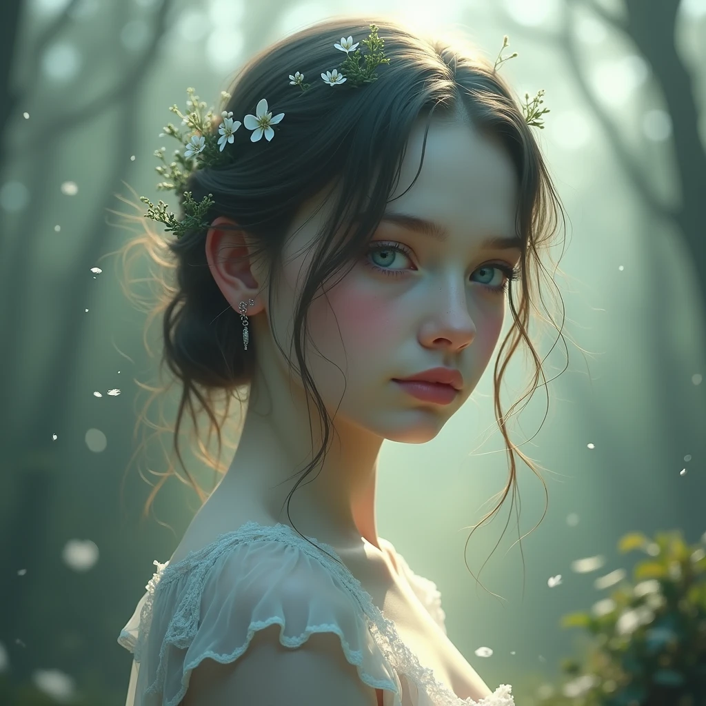hyperrealistic digital painting by Jeremiah Ketner and Charlie Bowater and Stanley Artgerm and Thomas Saliot and J. Scott Campbell, shallow depth of field, bokeh