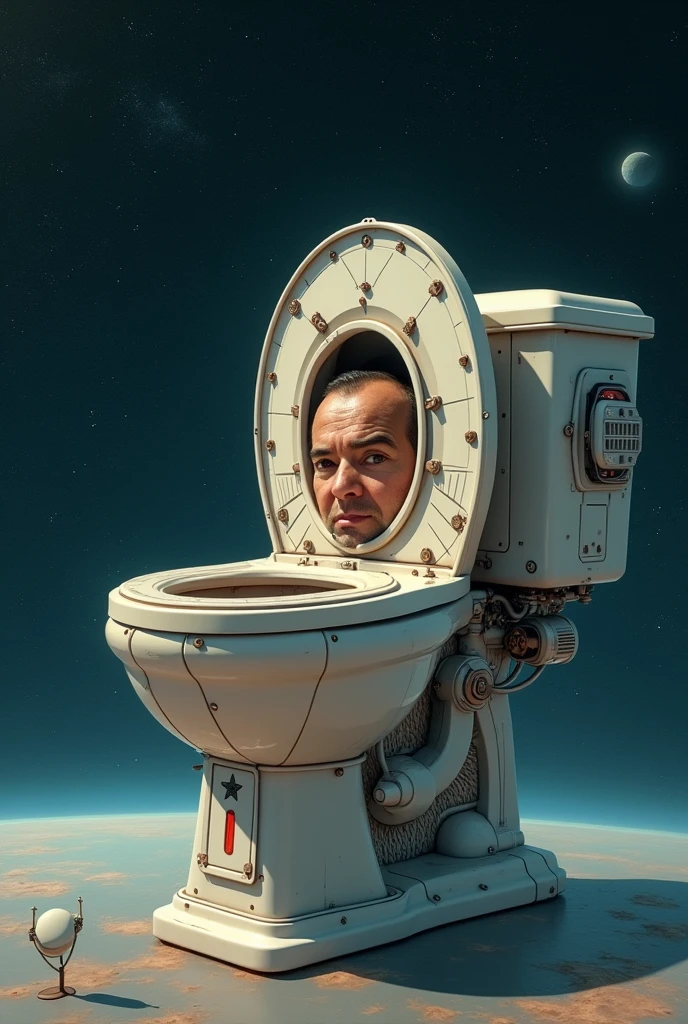 Generates a toilet ship with the human head coming out of the toilet