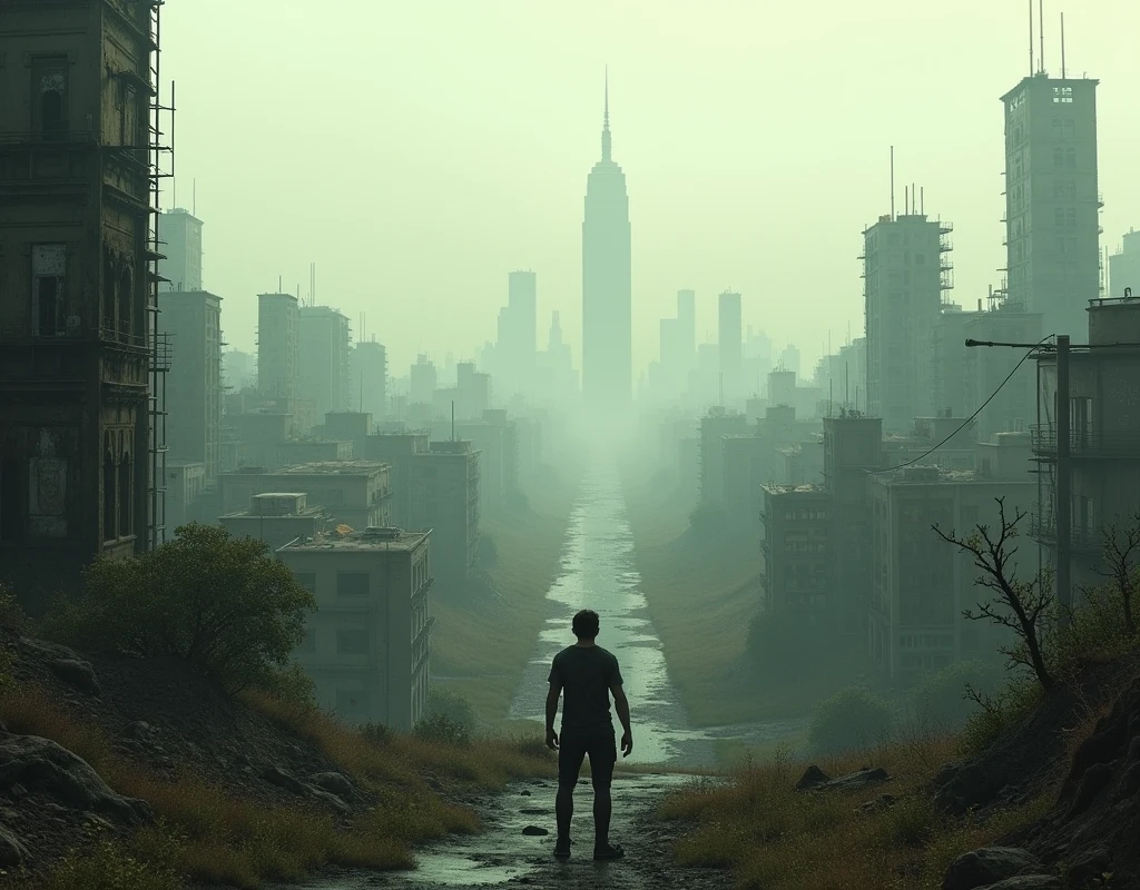 Abandoned city seen from afar