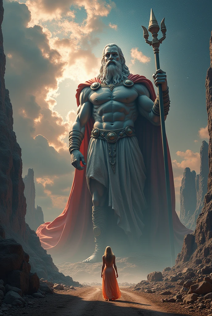 ((work of art))，(best qualityer))，greek style，in the universe，A huge statue of the god Thor stands in space，Look to the camera，Thor standing，Zeus holding a thunderbolt in his right hand, glimmering，glow effect，fully naked blonde woman with big ass on the road，Hyper-Realism，hyperphotorealism，real photography，8k，High definition，high qualiy，work of art，very well, (((offwhite)))，Discoloration，blurring，inking，8k，very well，high qualiy，(((oc renderer)))